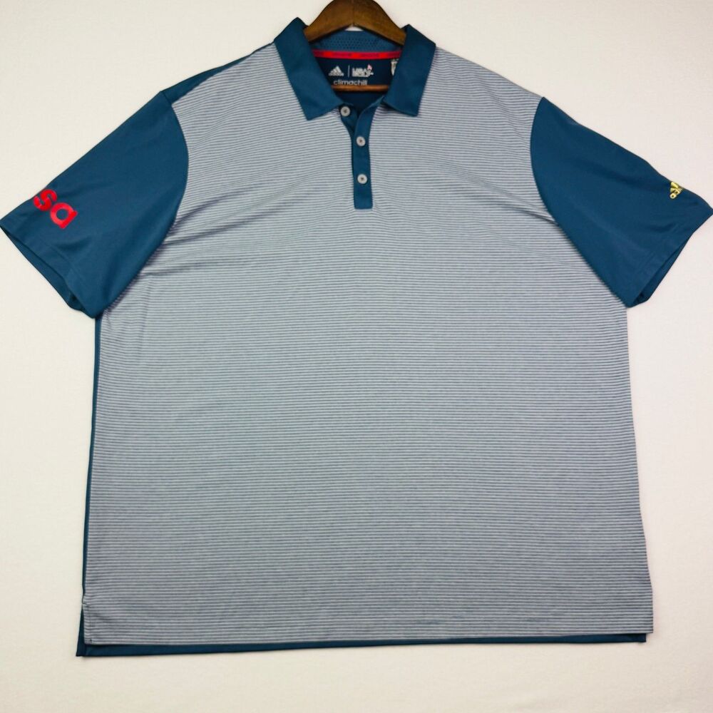 Adidas Golf Climachill Polo Shirt 2XL Blue USA Golf